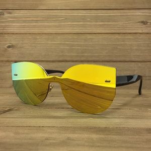 O2 Eyewear 7076 One Piece Rimless Sunglasses(GO)